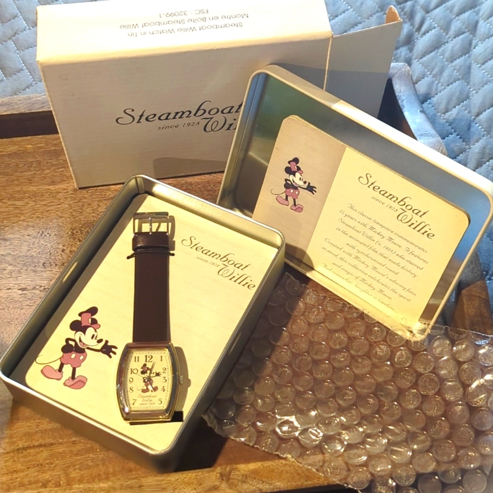 NWT Disney Watch-  2004 Steamboat Willie Watch in Tin